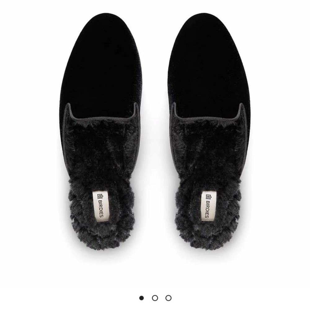 Birdies The Phoebe Black Faux Fir Slide